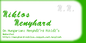 miklos menyhard business card